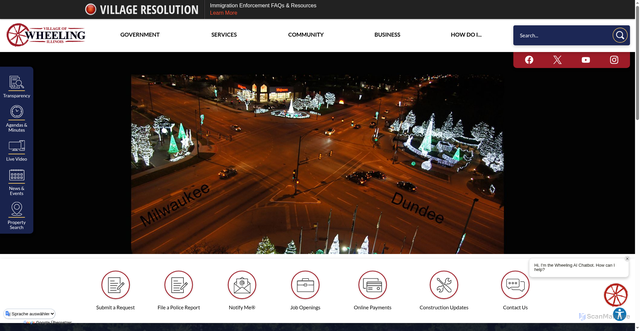 Security scan screenshot of https://wheelingil.gov/