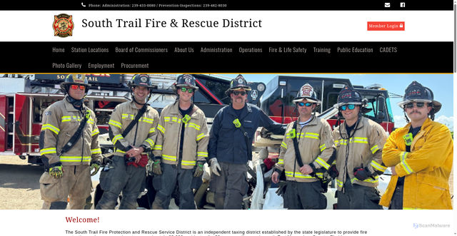 Security scan screenshot of https://www.southtrailfirefl.gov/