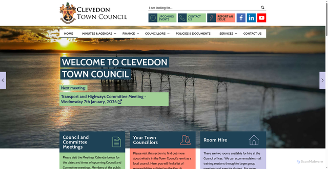 Security scan screenshot of https://clevedon.gov.uk/