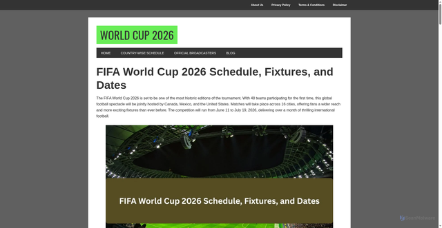 Security scan screenshot of https://worldcupliveschedule.com/schedule/