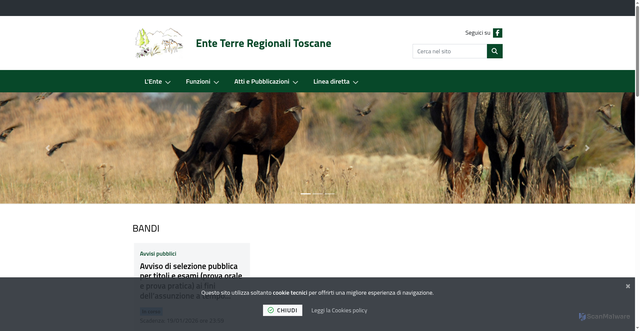 Security scan screenshot of https://terreregionali.toscana.it/it-it/home