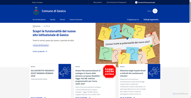 Security scan screenshot of https://www.comune.gesico.su.it/