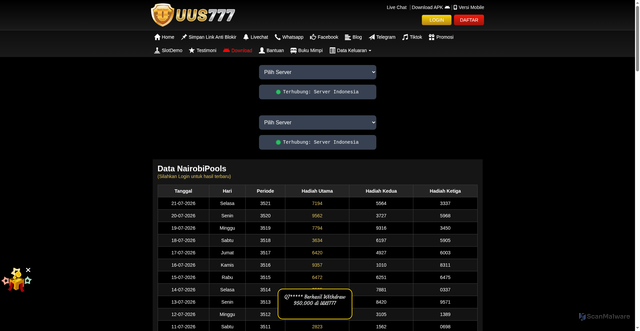 Security scan screenshot of https://xn--p6ccr3dlbaan1ai1aj9jpau3cfi3gdego4f7ihe4szam.net/desktop/data/nairobipools?m=58