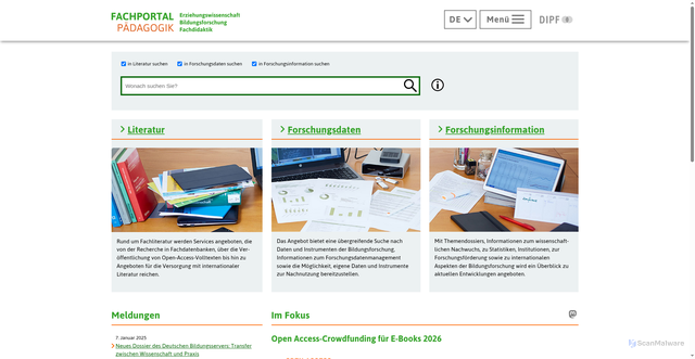 Security scan screenshot of https://www.fachportal-paedagogik.de