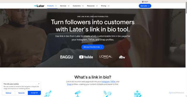 Security scan screenshot of https://linkin.bio/czhpvwiavk/