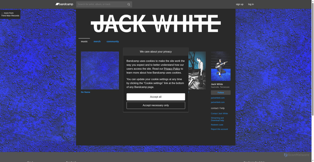 Security scan screenshot of https://officialjackwhite.bandcamp.com/music