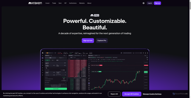Security scan screenshot of https://pro.kraken.com
