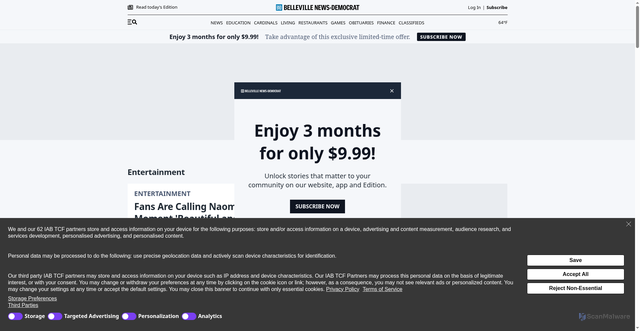 Security scan screenshot of https://www.bnd.com/entertainment/