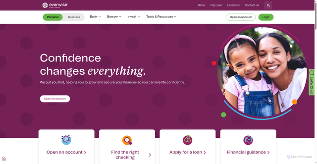 Security scan screenshot of https://www.everwisecu.com
