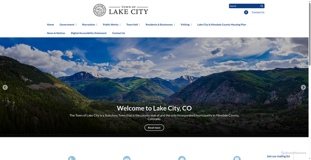 Security scan screenshot of https://www.townoflakecityco.gov/