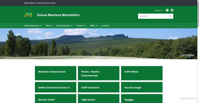 Security scan screenshot of https://www.unionemontana.montefeltro.pu.it//