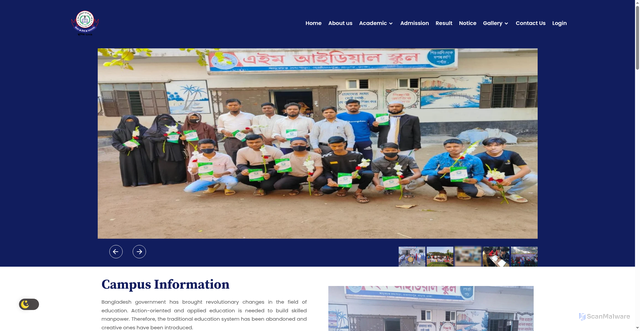 Security scan screenshot of http://aimidealschool.com/