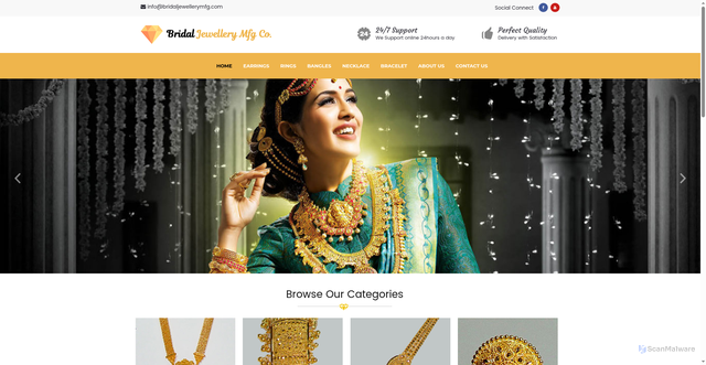 Security scan screenshot of http://bridaljewellerymfg.com/index.php