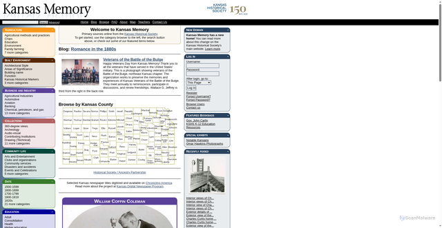 Security scan screenshot of https://www.kansasmemory.gov/