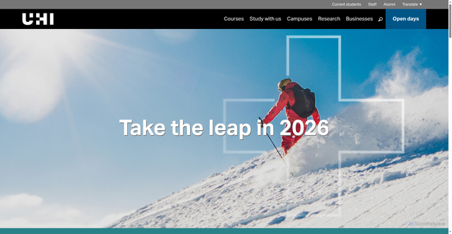 Security scan screenshot of https://www.uhi.ac.uk/en/