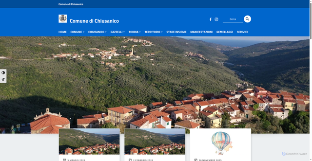 Security scan screenshot of https://www.comune.chiusanico.im.it/