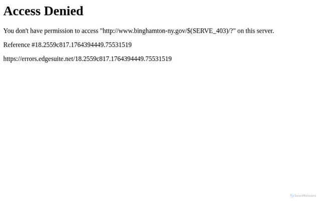 Security scan screenshot of https://www.binghamton-ny.gov/
