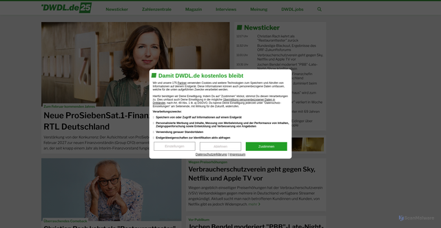 Security scan screenshot of https://www.dwdl.de