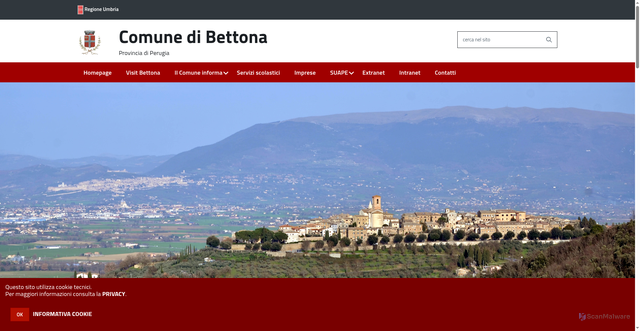 Security scan screenshot of https://www.comune.bettona.pg.it/hh/index.php
