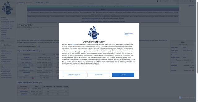 Security scan screenshot of https://www.ssbwiki.com/Smasher:Chip