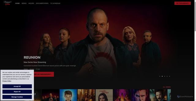 Security scan screenshot of https://www.paramountpluswithshowtime.com/