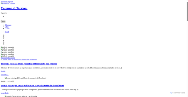 Security scan screenshot of https://www.comune.torrioni.av.it/