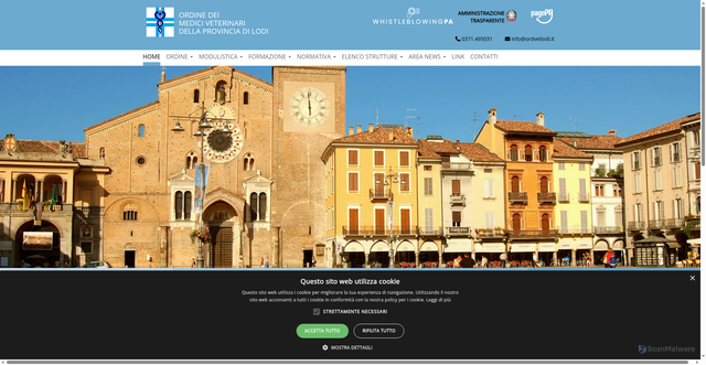 Security scan screenshot of https://www.ordvetlodi.it/