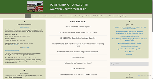 Security scan screenshot of https://townofwalworthwi.gov/