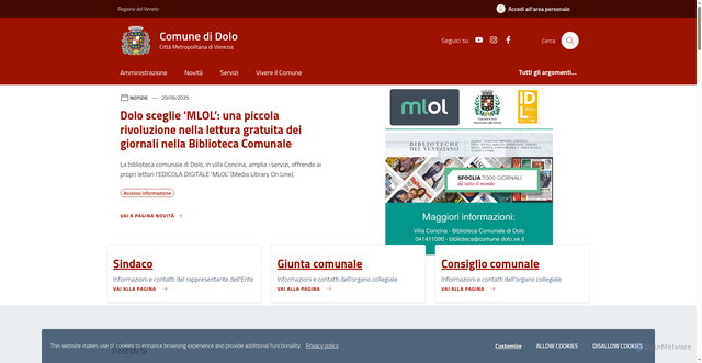 Security scan screenshot of https://www.comune.dolo.ve.it