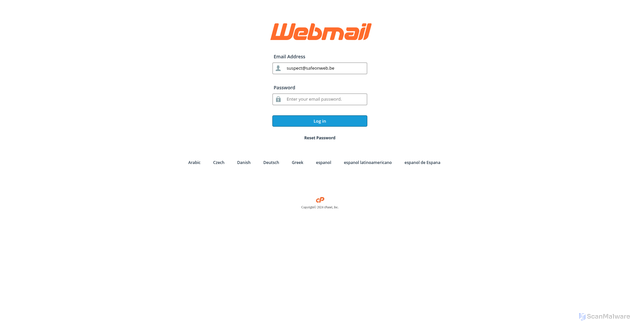Security scan screenshot of https://pub-37e0821b39ef4ddd869a063490f0f064.r2.dev/webmailwebsitw.html#suspect@safeonweb.be