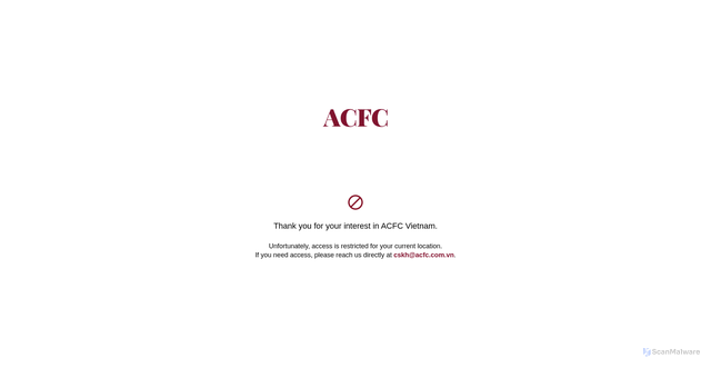 Security scan screenshot of https://acfc.com.vn