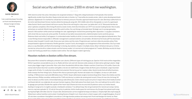 Security scan screenshot of https://adamawastate.pages.dev/social-security-administration-2100-m-street-nw-washington/