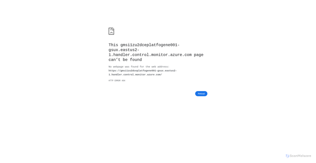 Security scan screenshot of https://gmsi1zu2dceplatfogene001-gsux.eastus2-1.handler.control.monitor.azure.com