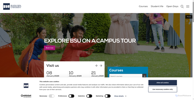 Security scan screenshot of https://www.bathspa.ac.uk:443/