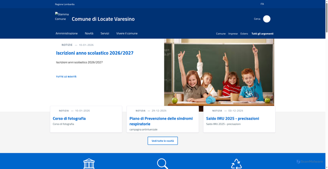Security scan screenshot of https://www.comune.locatevaresino.co.it/