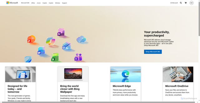 Security scan screenshot of https://sfahad-developer.github.io/Microsoft-Website-Clone/