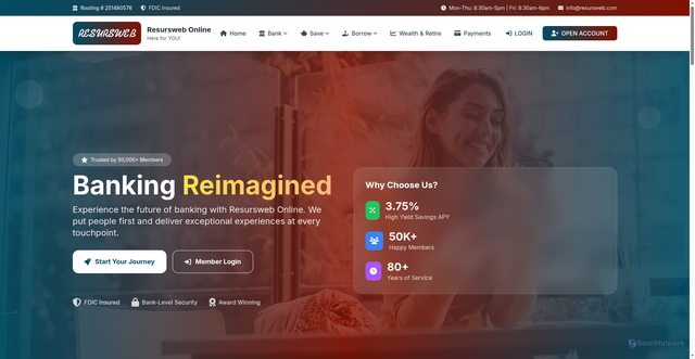 Security scan screenshot of https://resursweb.com/