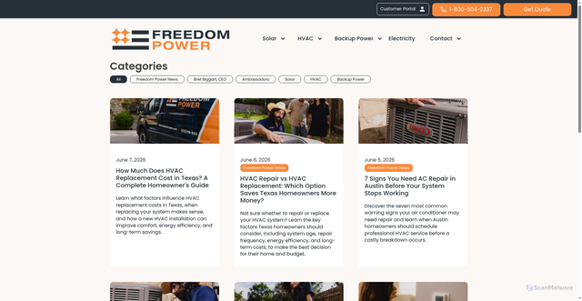 Security scan screenshot of https://www.gofreedompower.com/blog