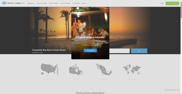 Security scan screenshot of https://resortsandlodges.com