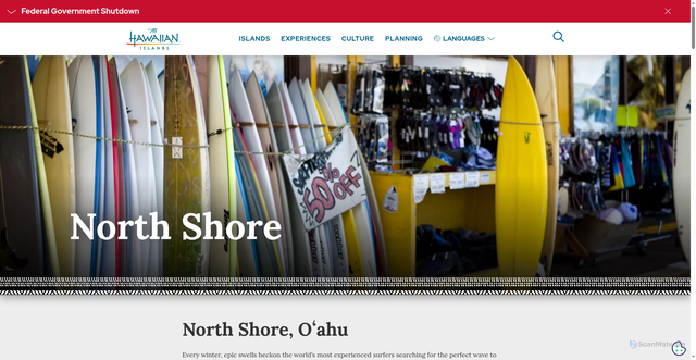 Security scan screenshot of https://www.gohawaii.com/islands/oahu/regions/north-shore
