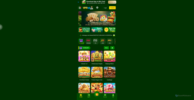 Security scan screenshot of https://vip91win.com/