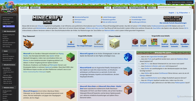 Security scan screenshot of https://de.minecraft.wiki