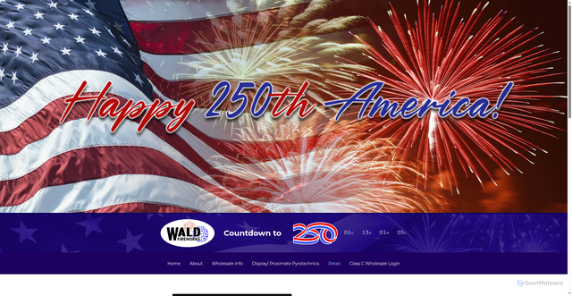 Security scan screenshot of https://www.waldfireworks.com/retail/san-antonio-texas/