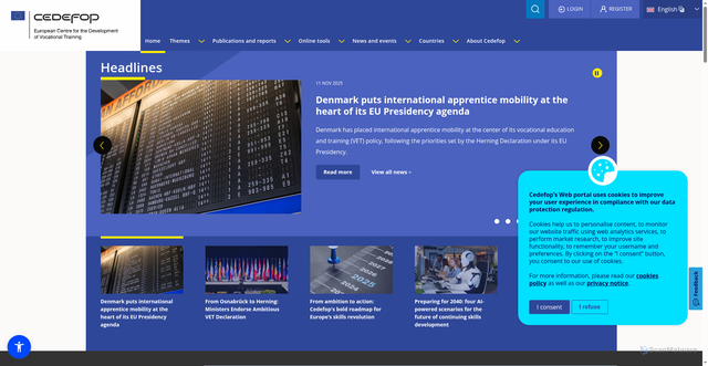 Security scan screenshot of https://www.cedefop.europa.eu/en