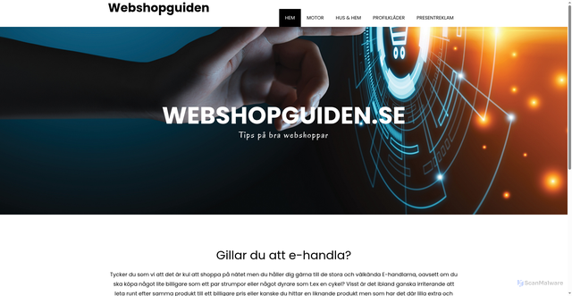 Security scan screenshot of https://webshopguiden.se