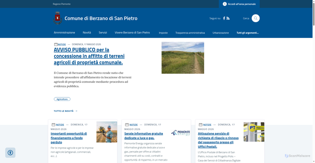 Security scan screenshot of https://www.comune.berzanosanpietro.at.it