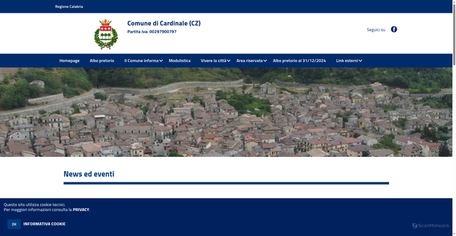 Security scan screenshot of https://www.comune.cardinale.cz.it