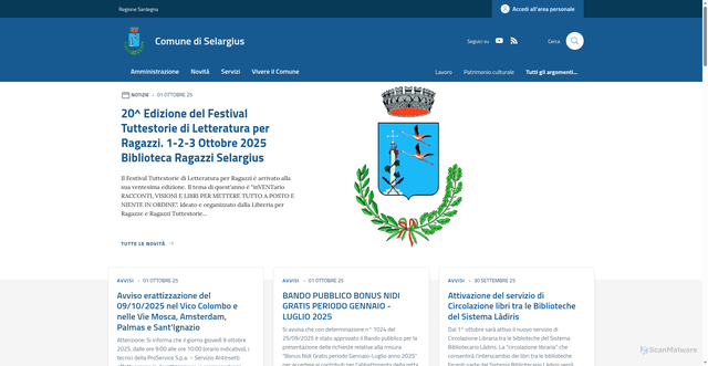 Security scan screenshot of https://www.comune.selargius.ca.it/