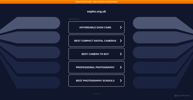Security scan screenshot of http://www.sepho.org.uk/