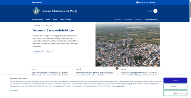 Security scan screenshot of https://www.comune.cassanodellemurge.ba.it/